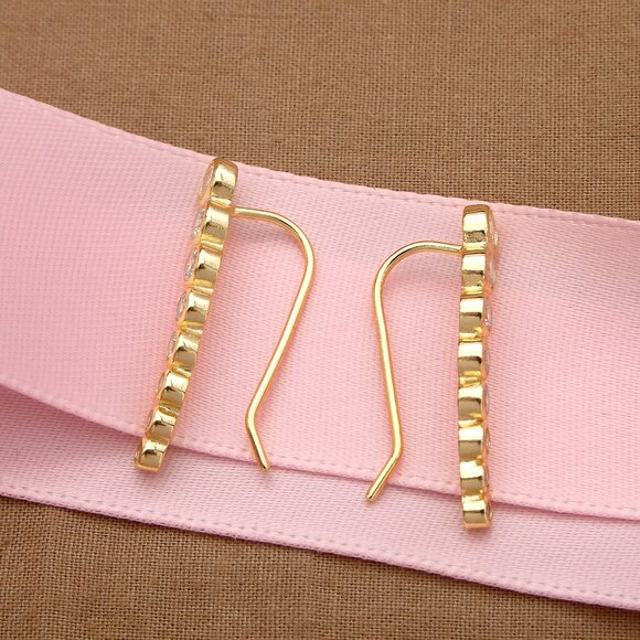 NEW Gold Crawler Earrings, Ear Climber, Minimalist Cuff Earrings, Gift For Women - Picture 8 of 12